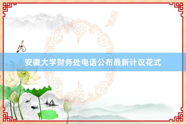 安徽大学财务处电话公布最新计议花式