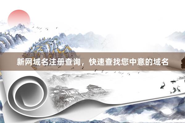 新网域名注册查询，快速查找您中意的域名
