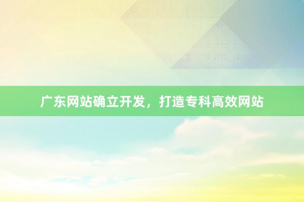广东网站确立开发，打造专科高效网站