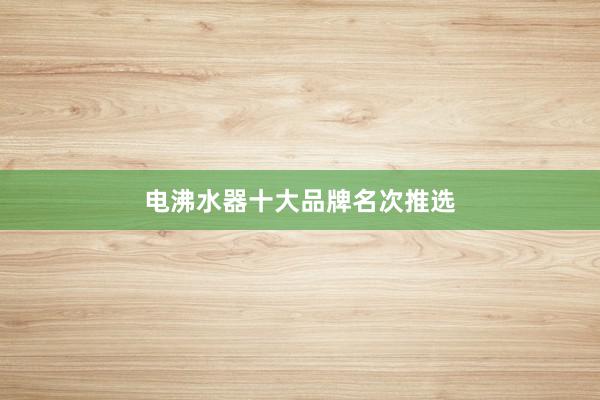 电沸水器十大品牌名次推选